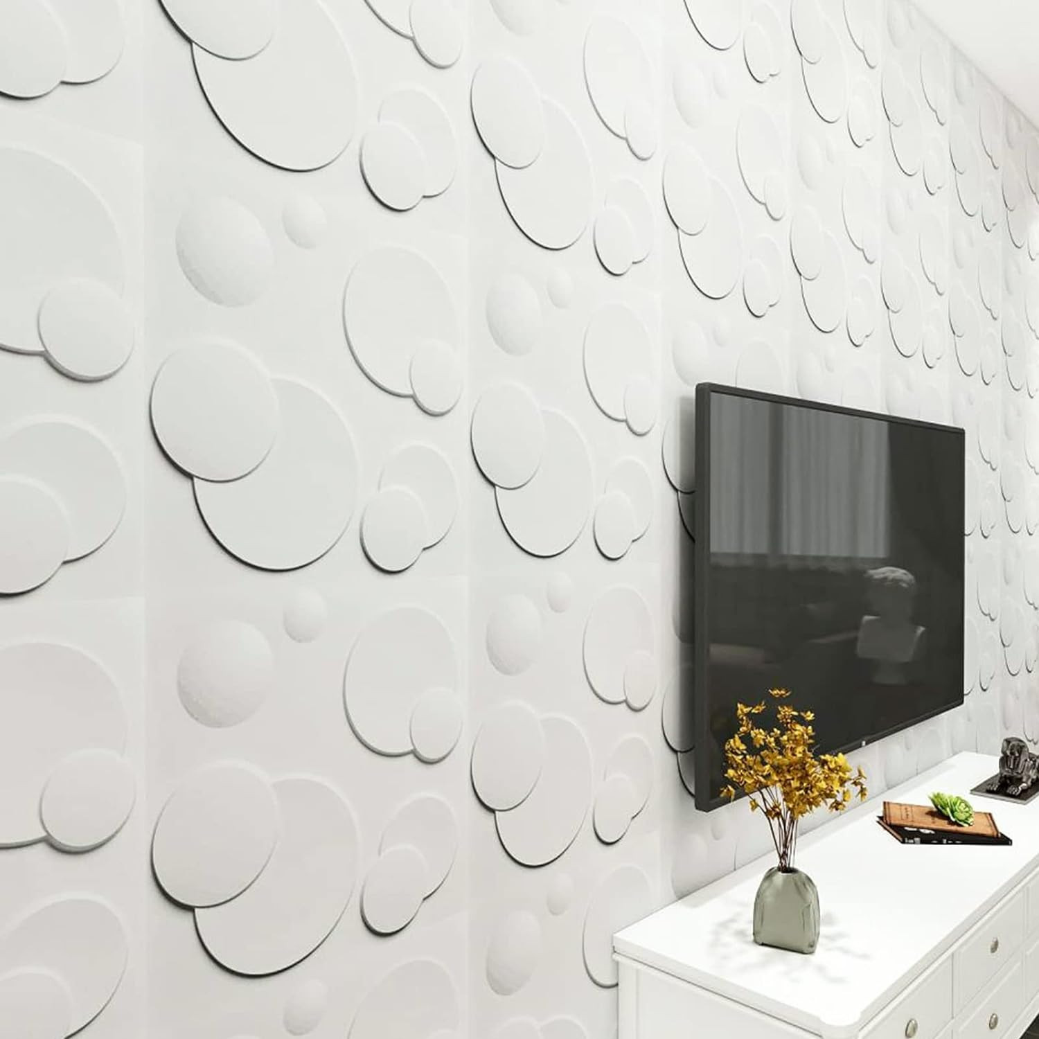 Decorative PVC 3D Wall Panels, 32 Square Feet, Bubble