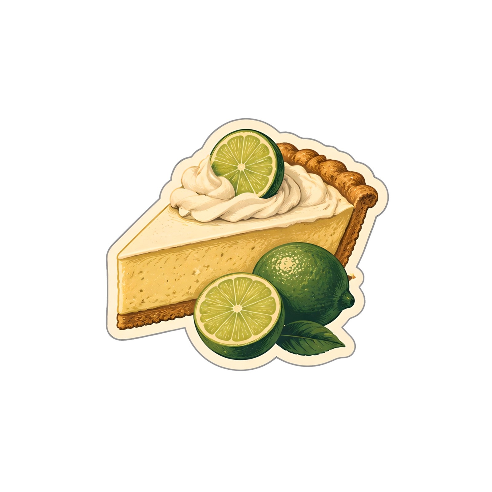 Vintage Retro Florida Key West Key Lime Pie Cream Whimsical Vinyl Decal Sticker