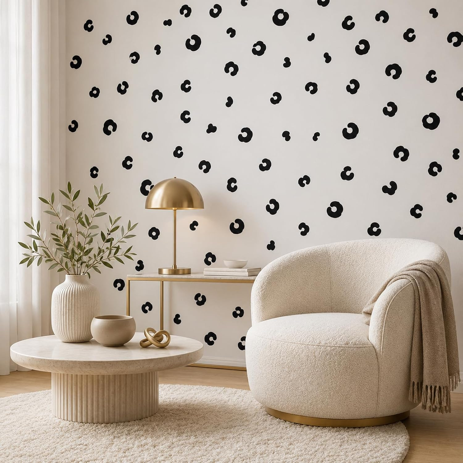 Black Cheetah Animal Print Stickers, 360 Vinyl Decals for DIY Decor