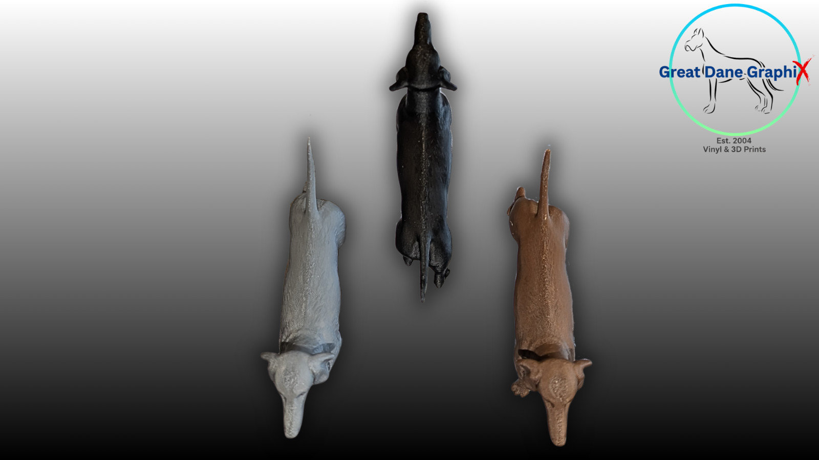 Dachshund Figure & Decal Set – 3D Printed – Paintable DIY Dog Art Combo Set