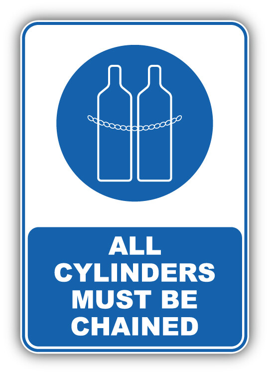 All Cylinders Must Be Chained Mandatory Sign Car Bumper Sticker Decal