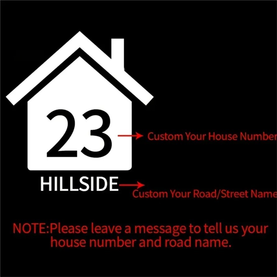 Custom Trash Can Address Stickers House Number Decal 6" 8" 10" 5yr Outdoor Vinyl