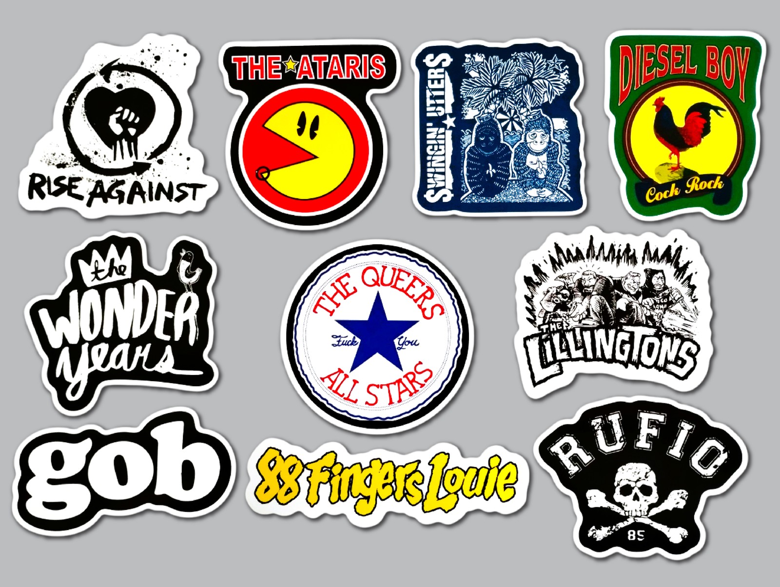 Melodic Punk Vinyl Sticker Lot (10 Pack) SET 2 ataris gob rufio rise against pop