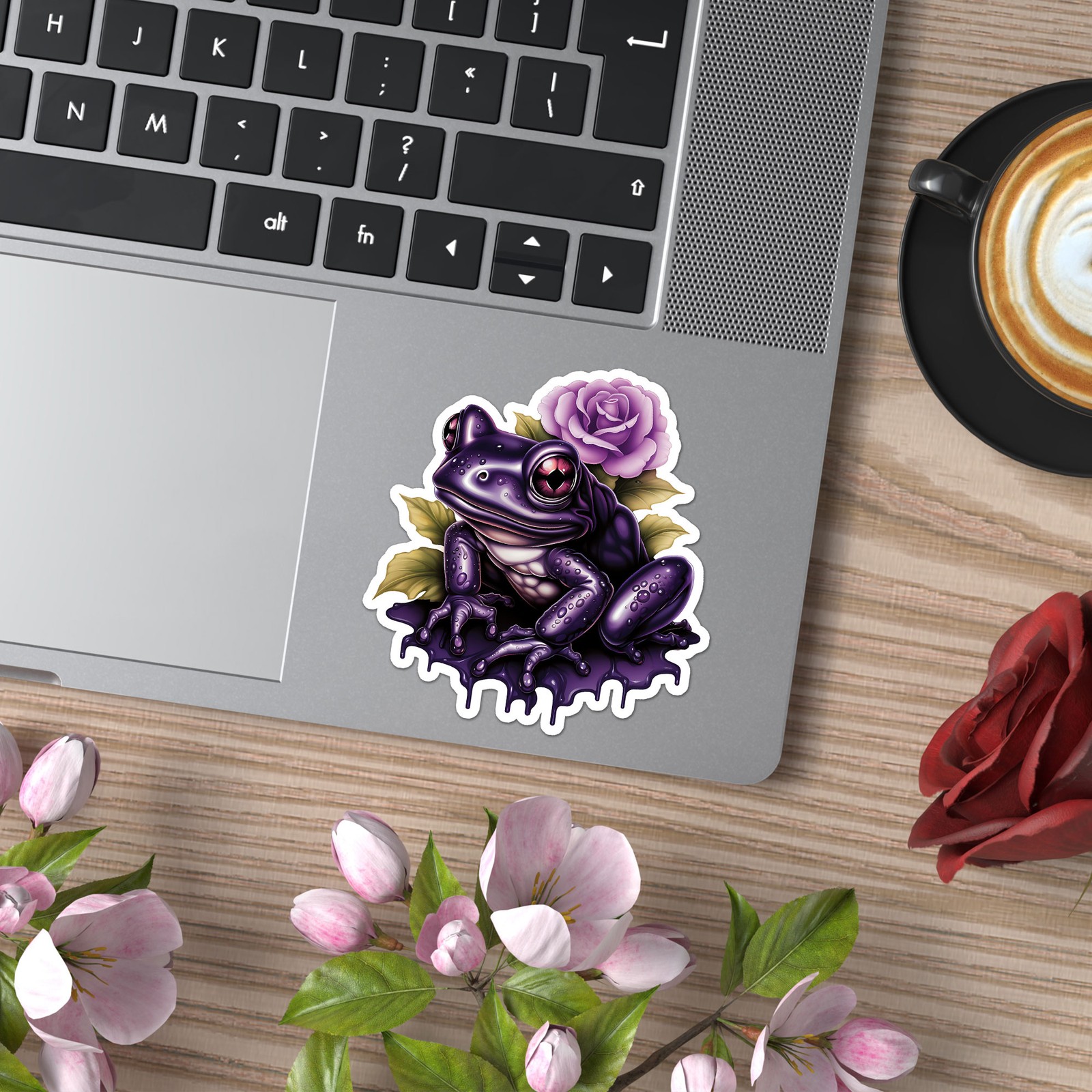 Purple Frog Rose – Vinyl Decal Sticker – Car Window Laptop – ebn11537