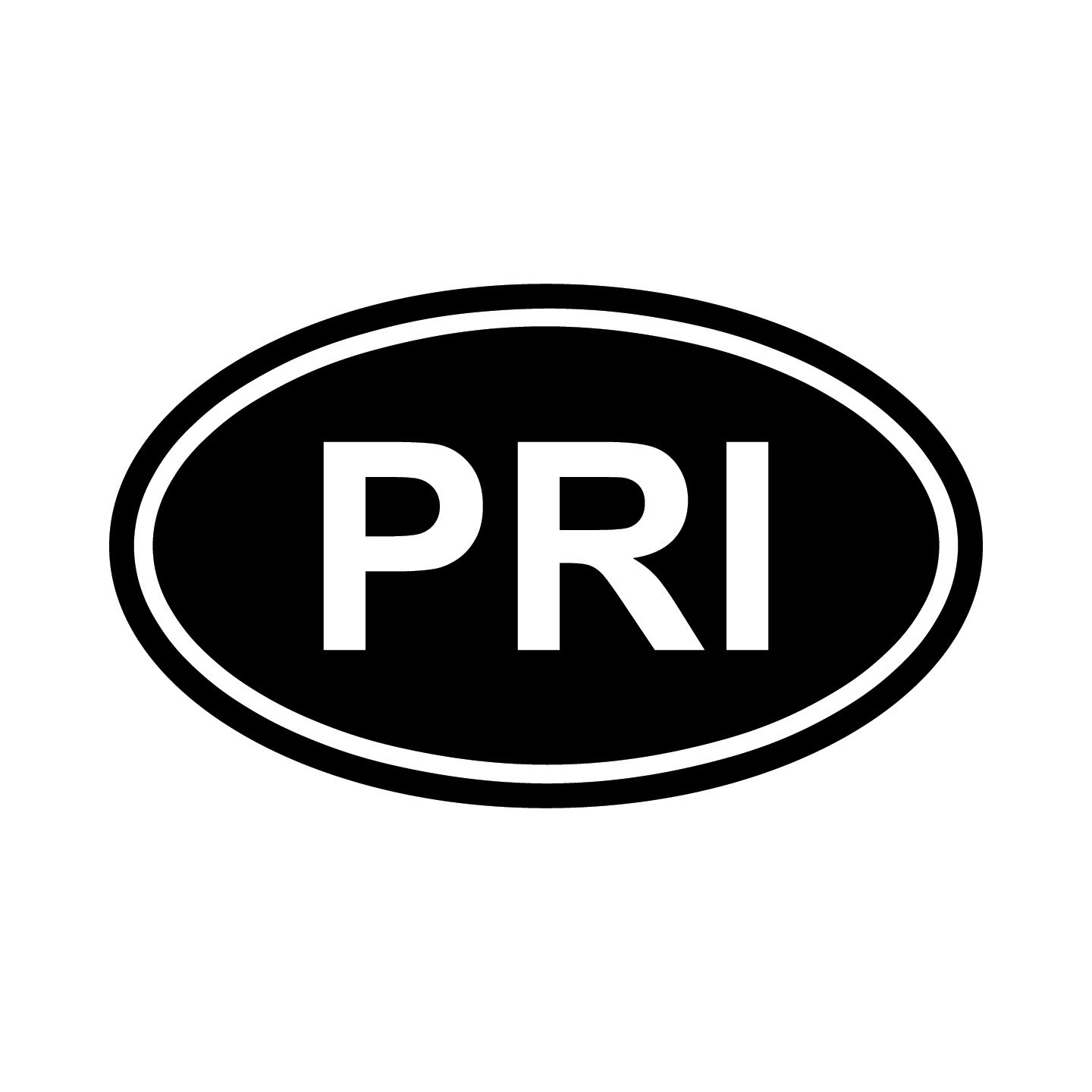 Puerto Rico PRI Oval Country Code Vinyl Decal Sticker for Car Window Laptop