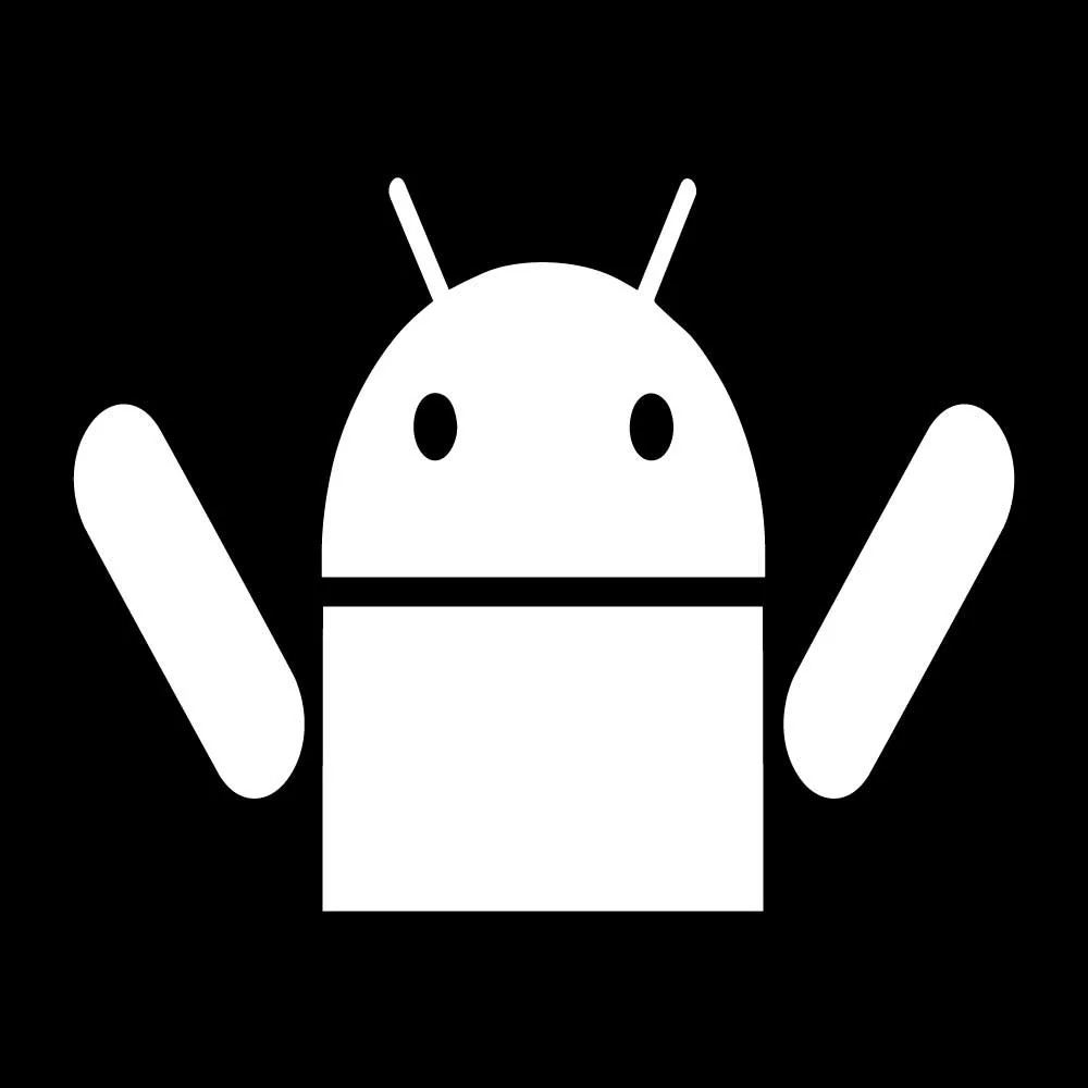 Cute Android Waving Decal Sticker White Die Cut Vinyl