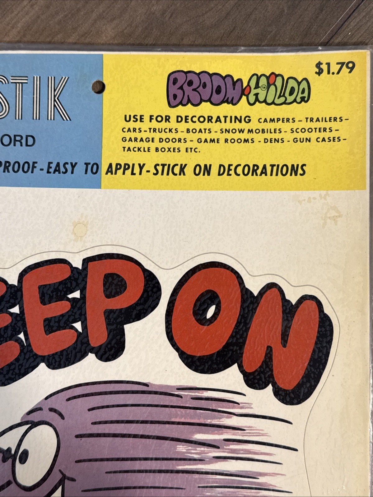 Vintage 1975 NOS Decal Meyercord Sport-Stik KEEP ON TRUCKIN' 12" Sticker Decor