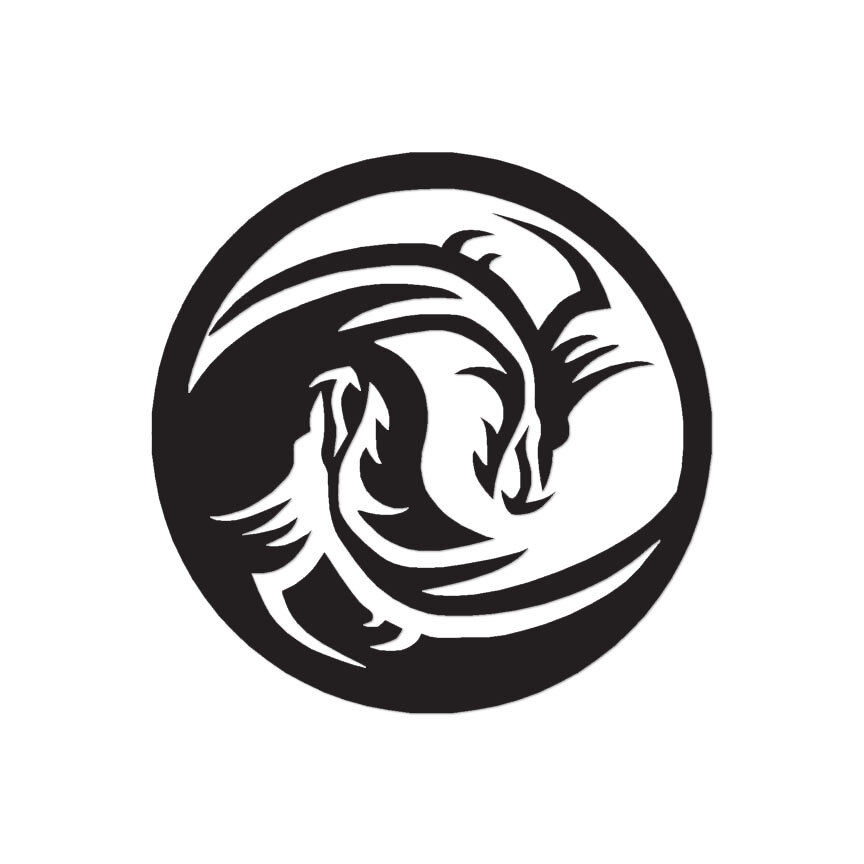Dragon Yin Yang – Vinyl Decal Sticker – Multiple Color & Sizes – ebn226