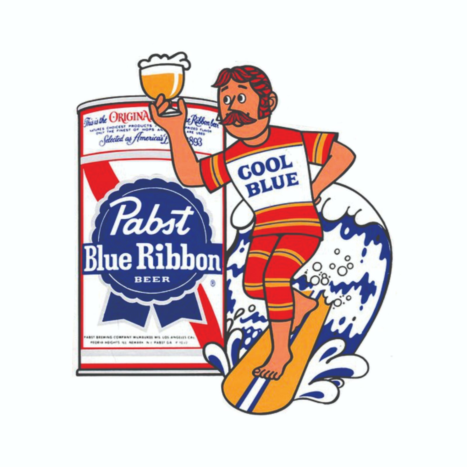 Pabst Blue Ribbon Cool Blue Decal / Bumper Sticker