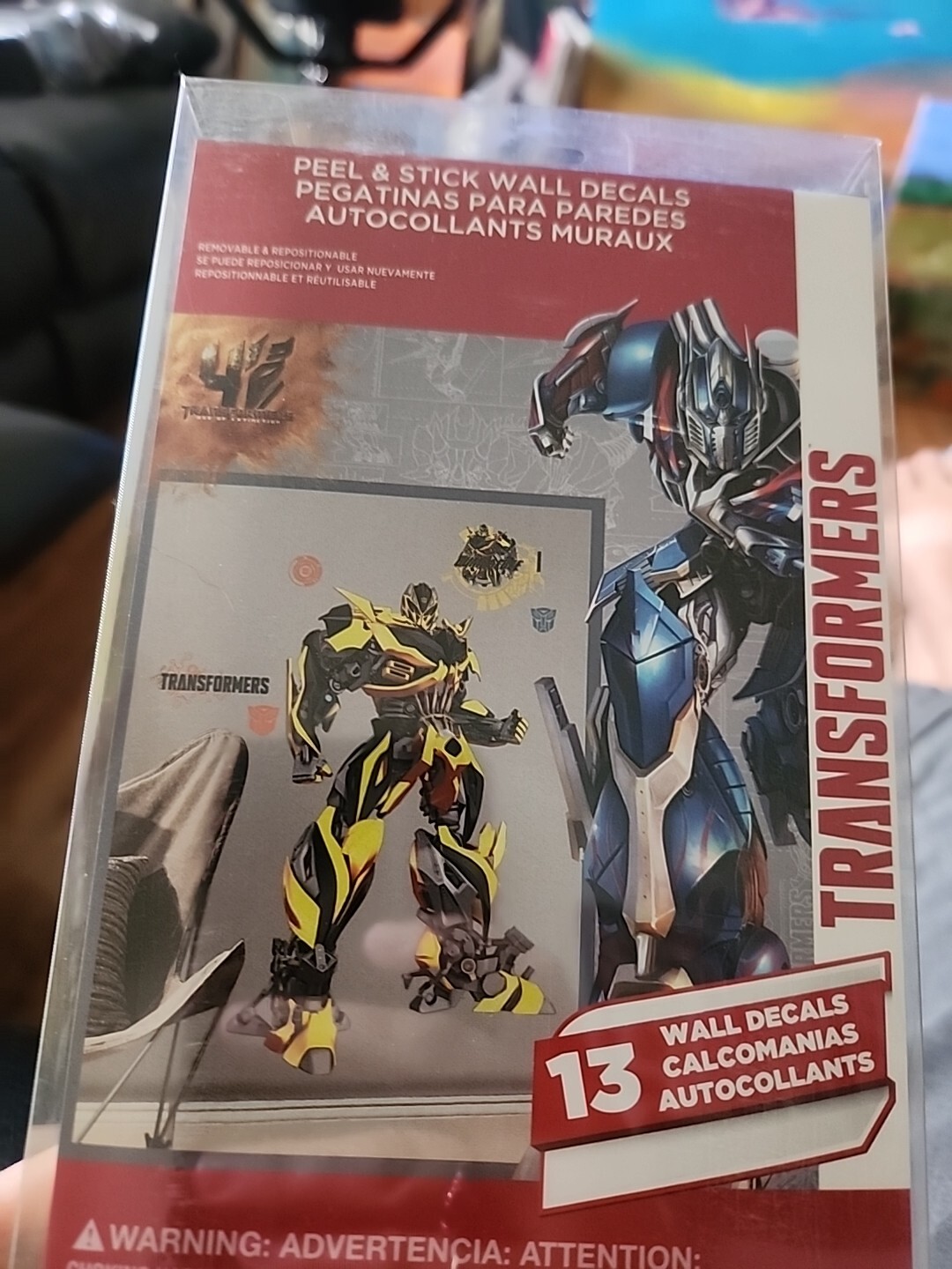 Transformers Yellow Peel & Stick Wall Decals 25"×39.7" New