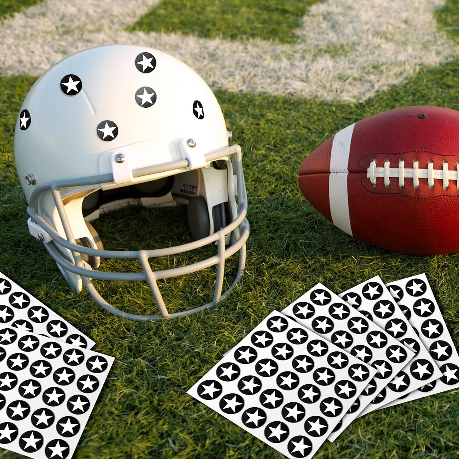 Leinuosen Helmet Stickers Football Baseball Helmet Decals 1-1/8 Inch Vinyl Sport