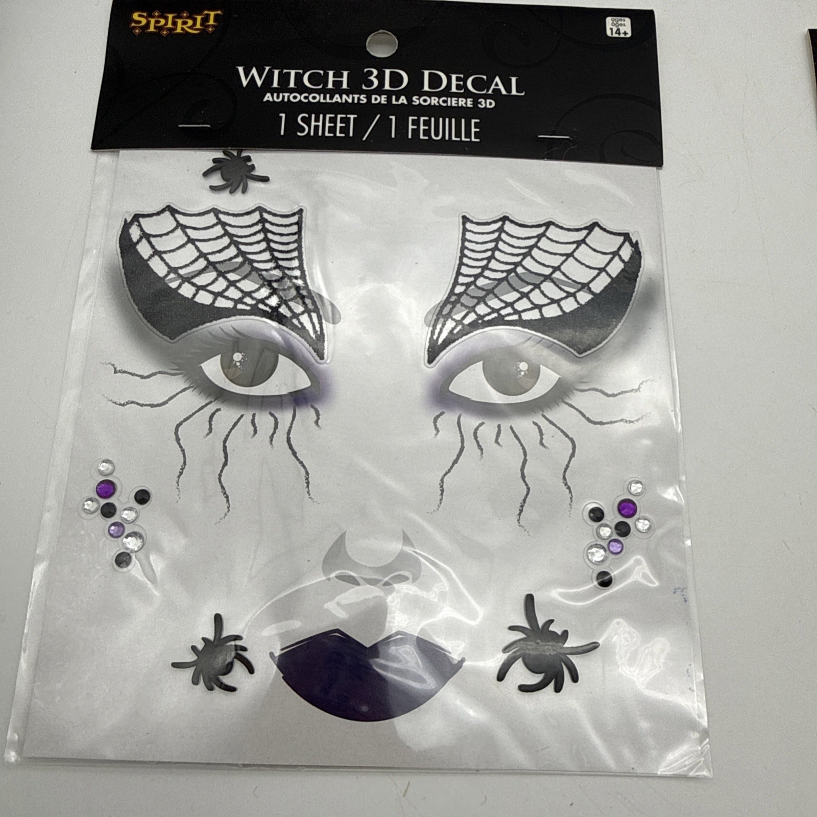 Lot Of 6 Spirit Halloween: Face Decals! Brand New! Fox, skeleton, witch, vampire