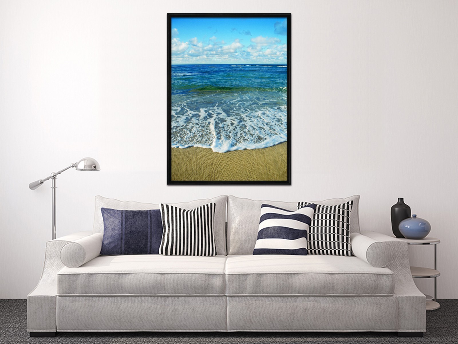 3D Blue Sky Waves 675 Fake Framed Poster Home Decor Print Painting Unique Art
