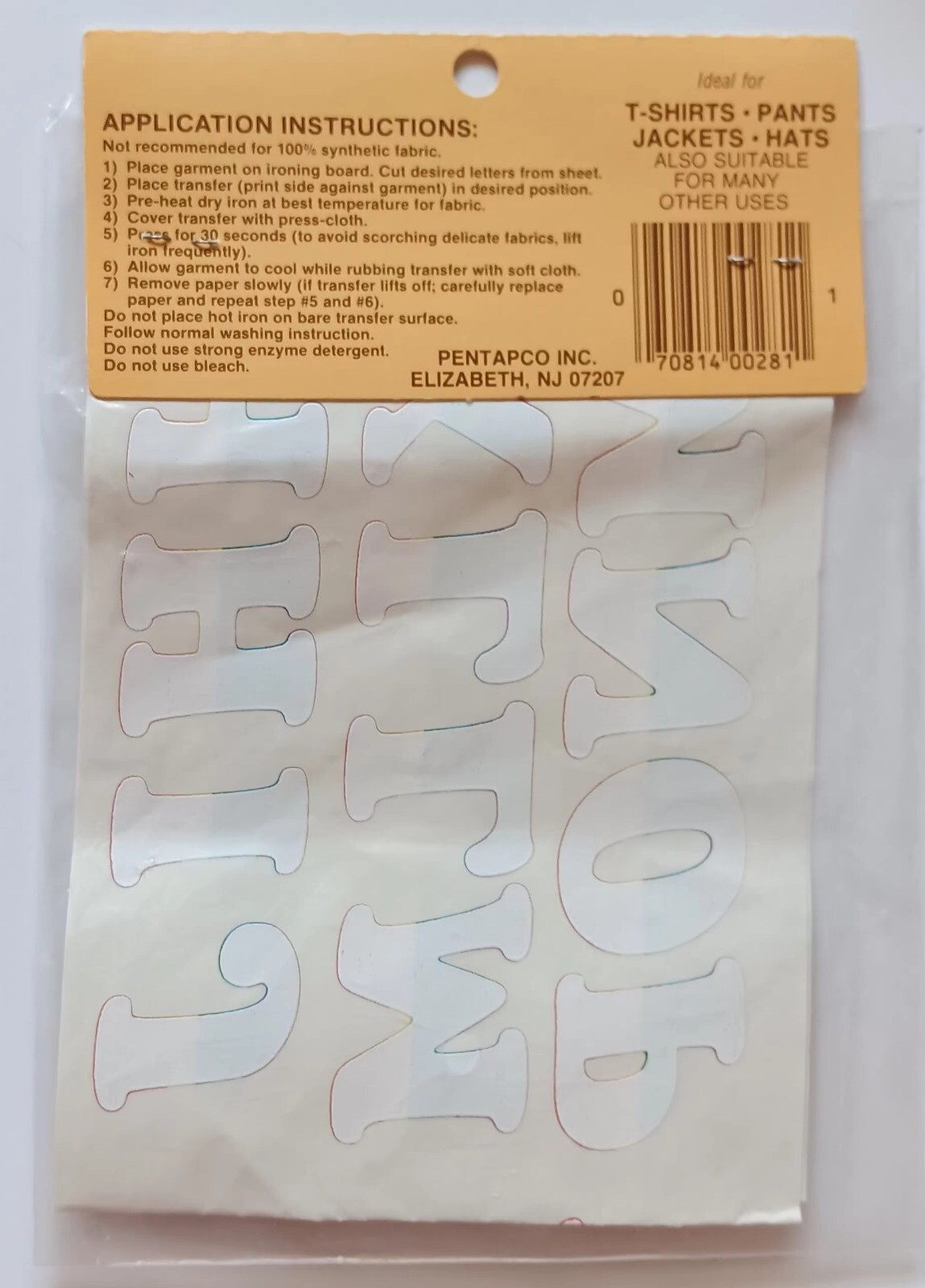 Vtg Penn 36 Iron On Heat Transfer Rainbow Initials Letters ABCs Alphabet LGBT