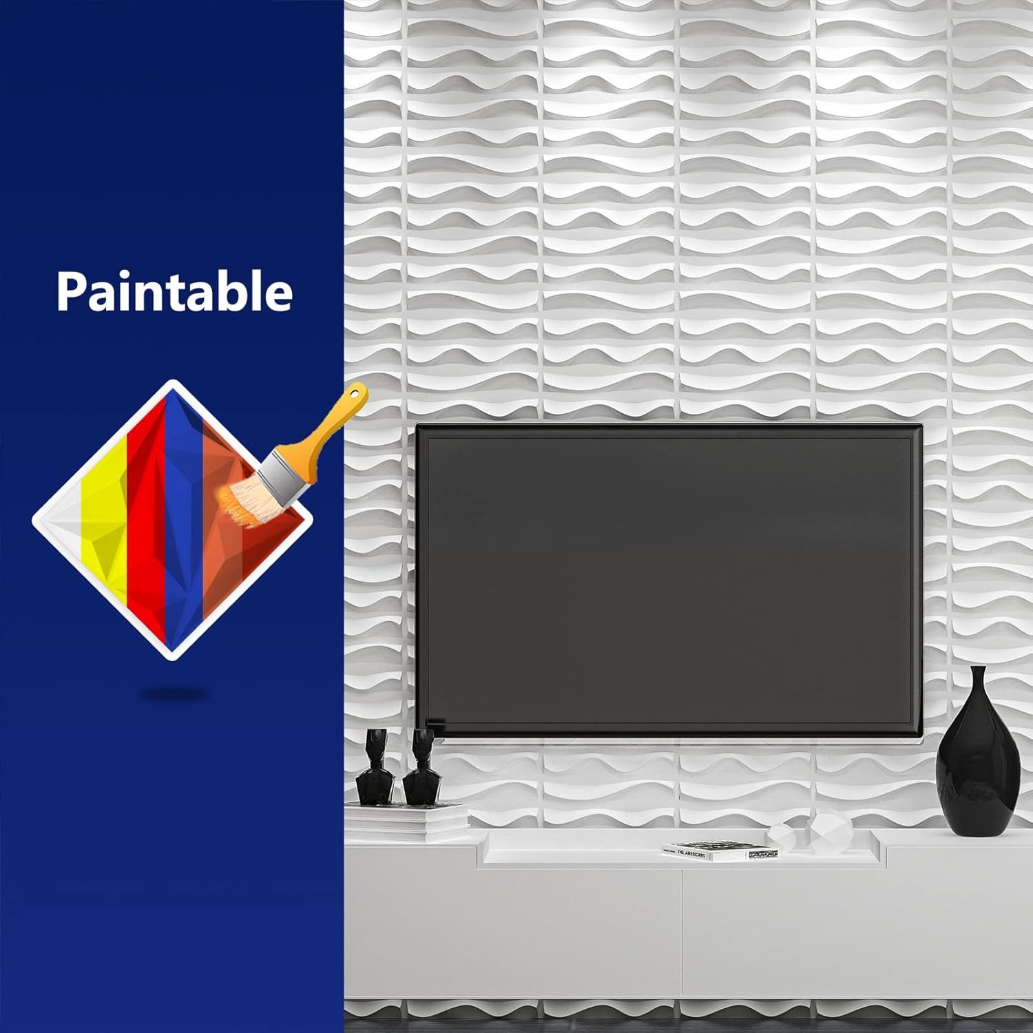 33 Pack 3D Wall Panel for Interior Wall Decor, PVC Textured Accent Wall, Elegant