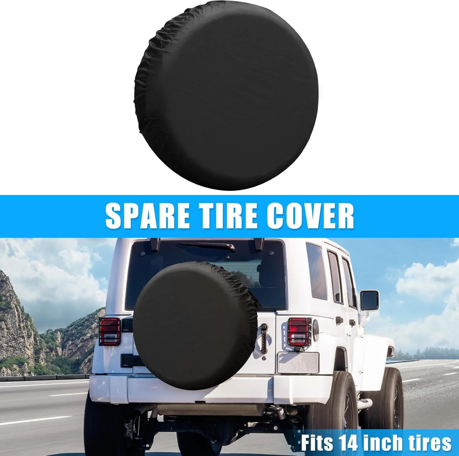 uxcell Universal 210D Oxford Spare Tire Cover for Jeep Trailer RV SUV Truck Whee