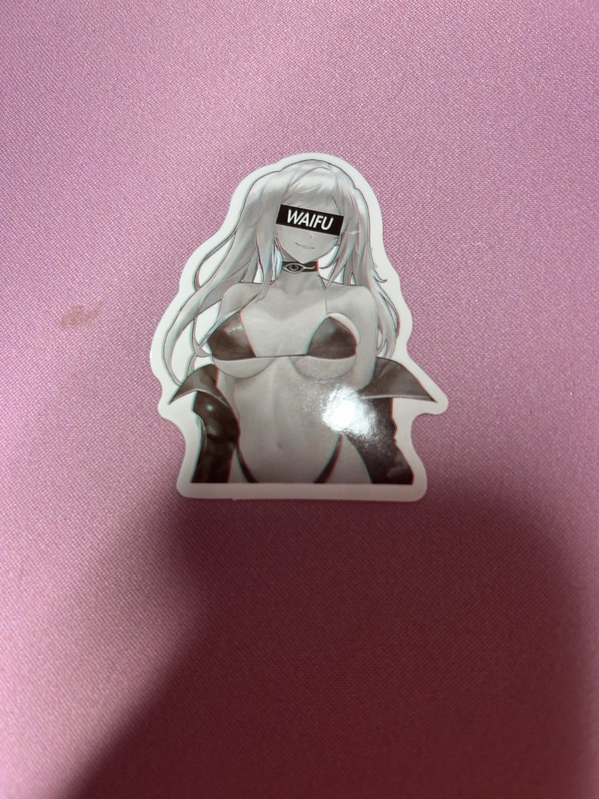 black and white waifu lewd fantasy girls stickers #12