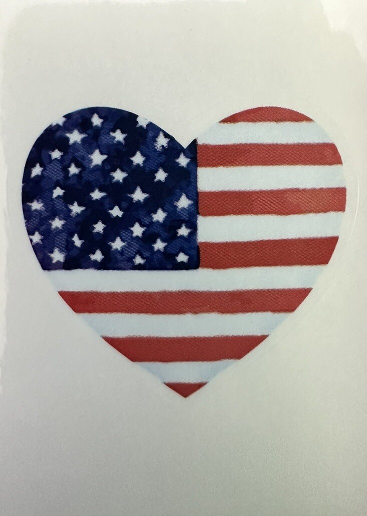 USA ~ LOVE ~ WATERCOLOR EFFECT – Small Vinyl Sticker – 1.5in