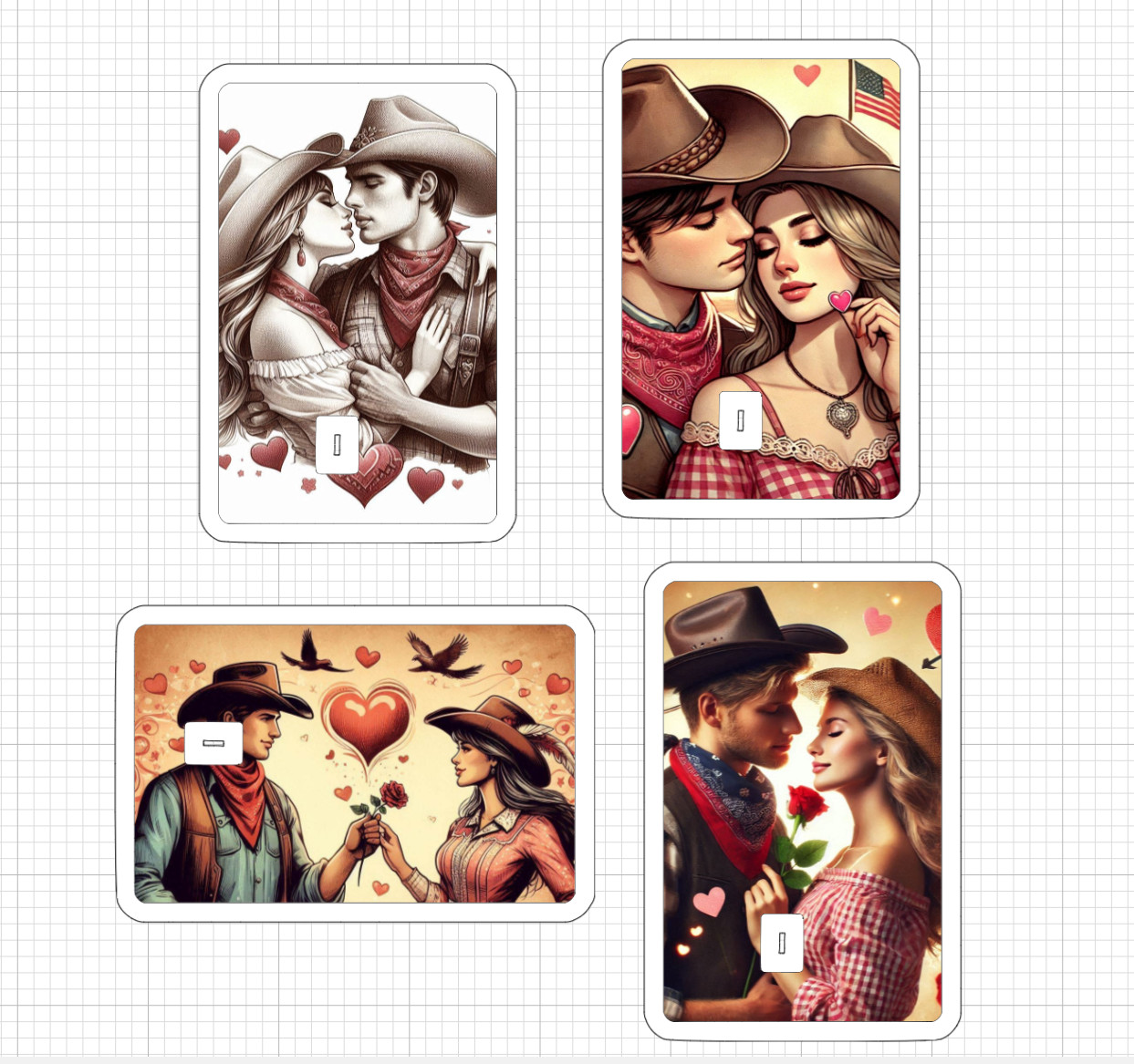 Cowboy Cowgirl Love Credit Debit ATM Card Skin Stickers Valentine's Day Heart US