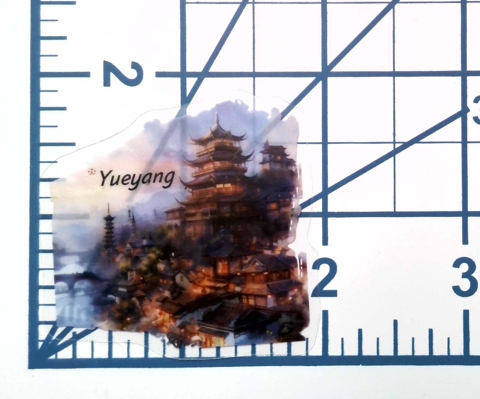 China Yueyang Tower Pagoda Historic Landmark Die Cut Clear Asian Vinyl Sticker