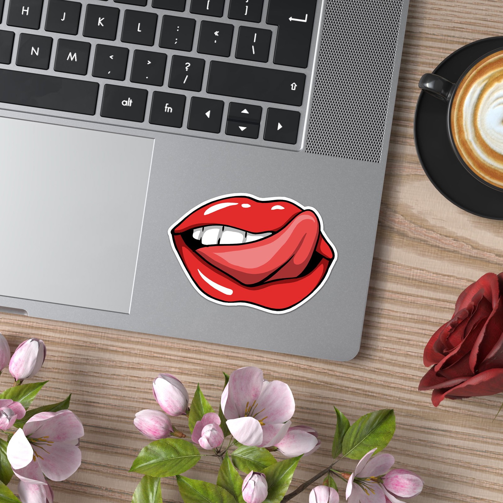 Lick Lips Tongue – Vinyl Decal Sticker – Car Window Laptop – ebn7608