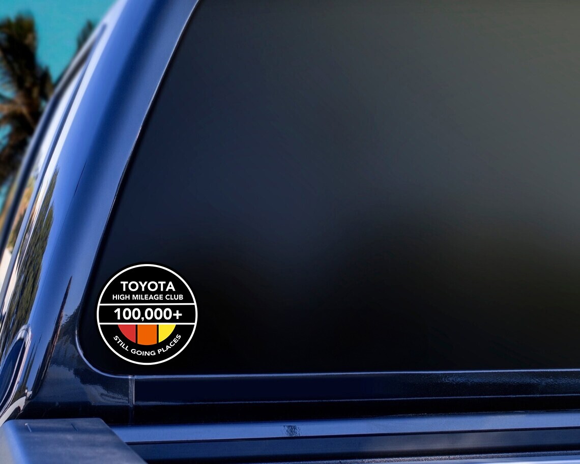 Toyota High Mileage Club Vinyl Sticker, 4WD Japanese Vintage Retro Logo Taco