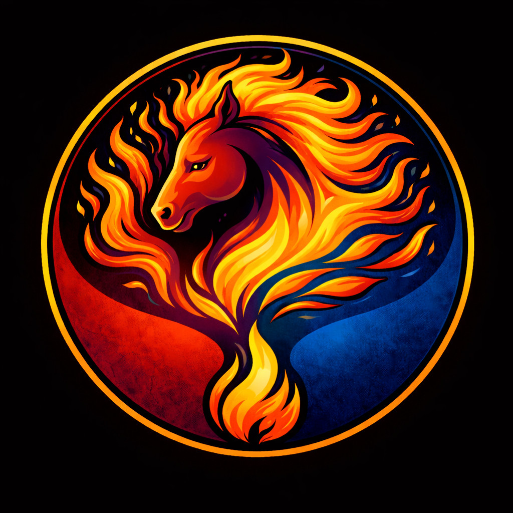Year of the Fire Horse Vinyl Sticker 3in Chinese Zodiac Decal Waterproof Gift
