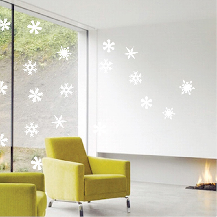 Snowflake Snowfall Decals Christmas Window Stickers Christmas Decorations, h59
