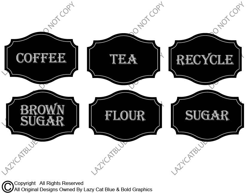 Kitchen Label Decal Sticker Coffee Sugar Tea Recycle Flour Jar Home Decor Bottle