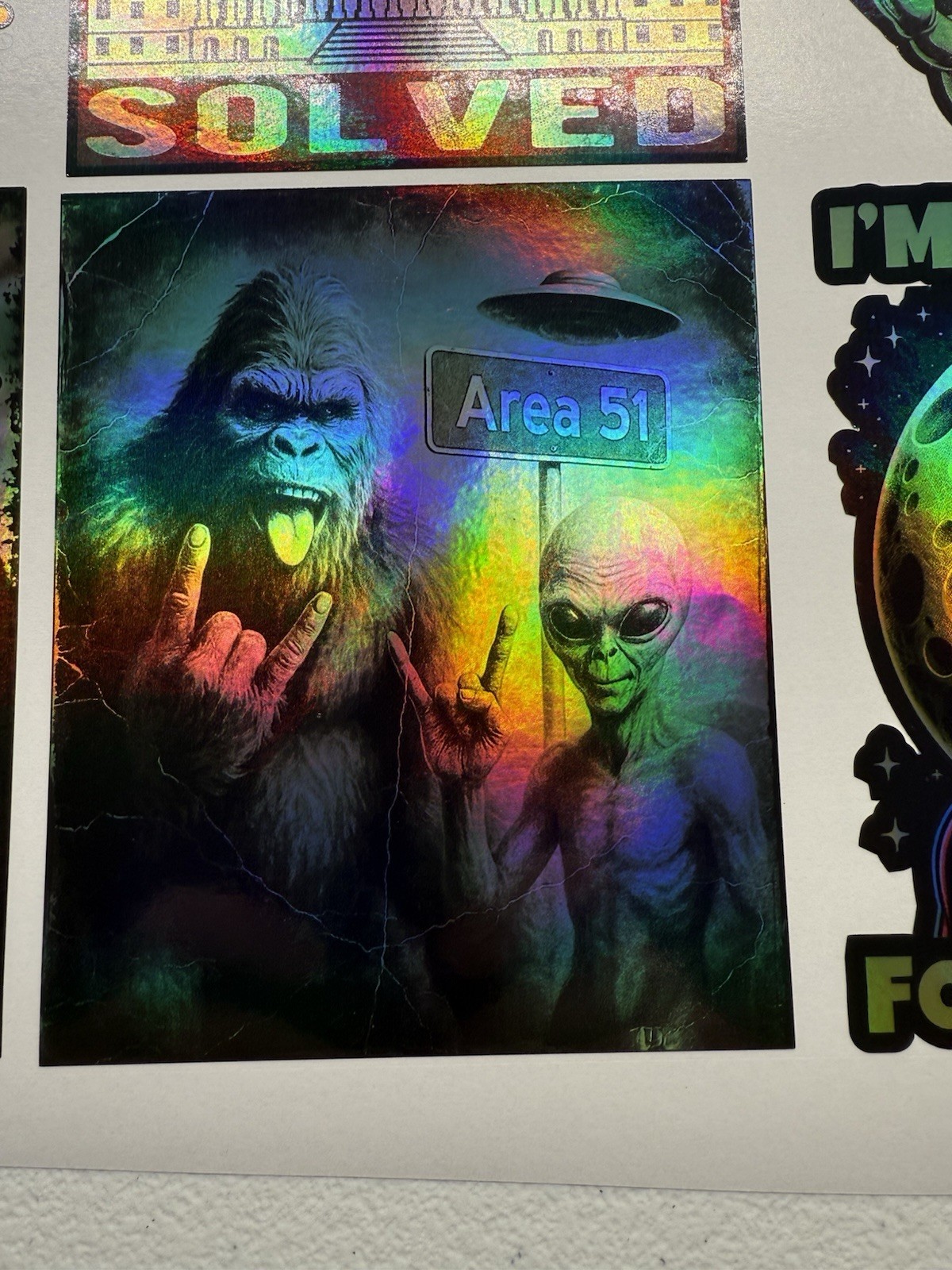 Alien Sasquatch Area 51 Bigfoot Holographic Vinyl Decal