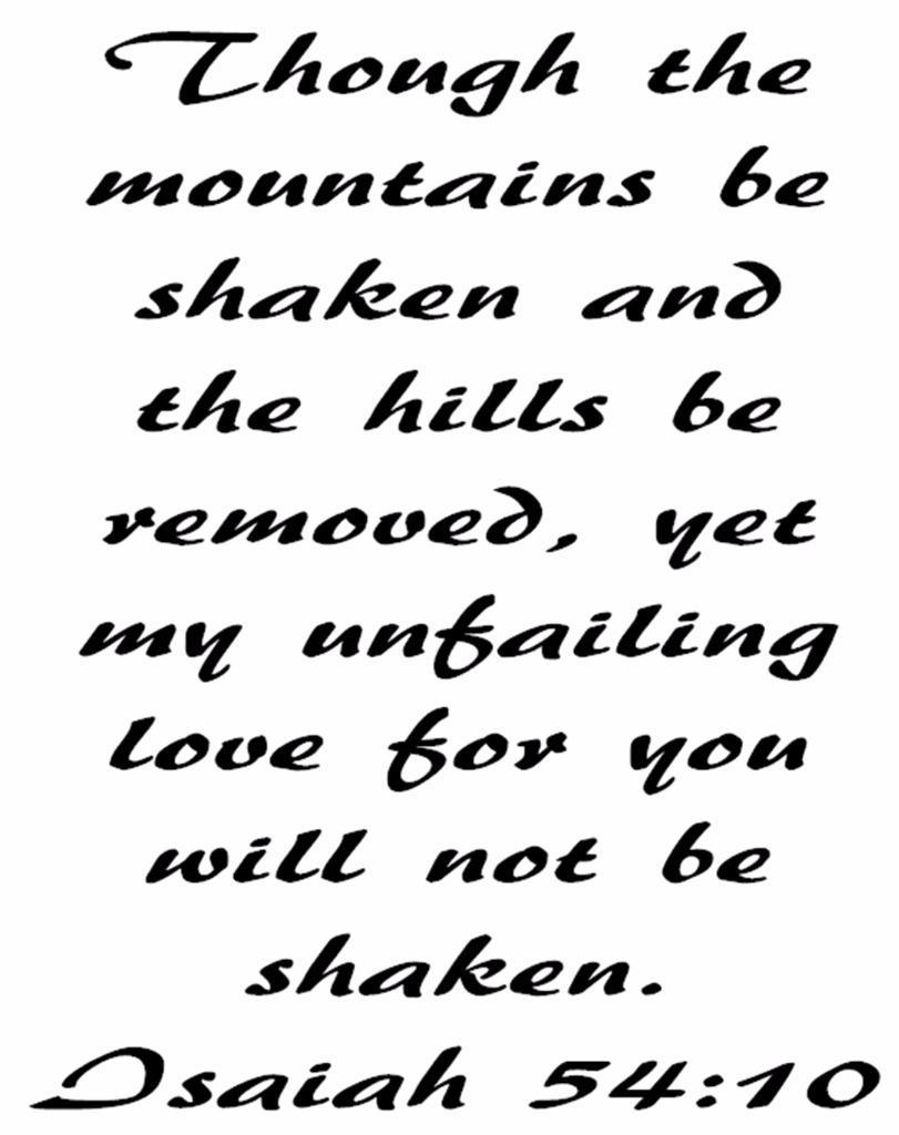 Isaiah 54:10 BIBLE VERSE Quote "Though the mountains be…" Wall Art vinyl Decal