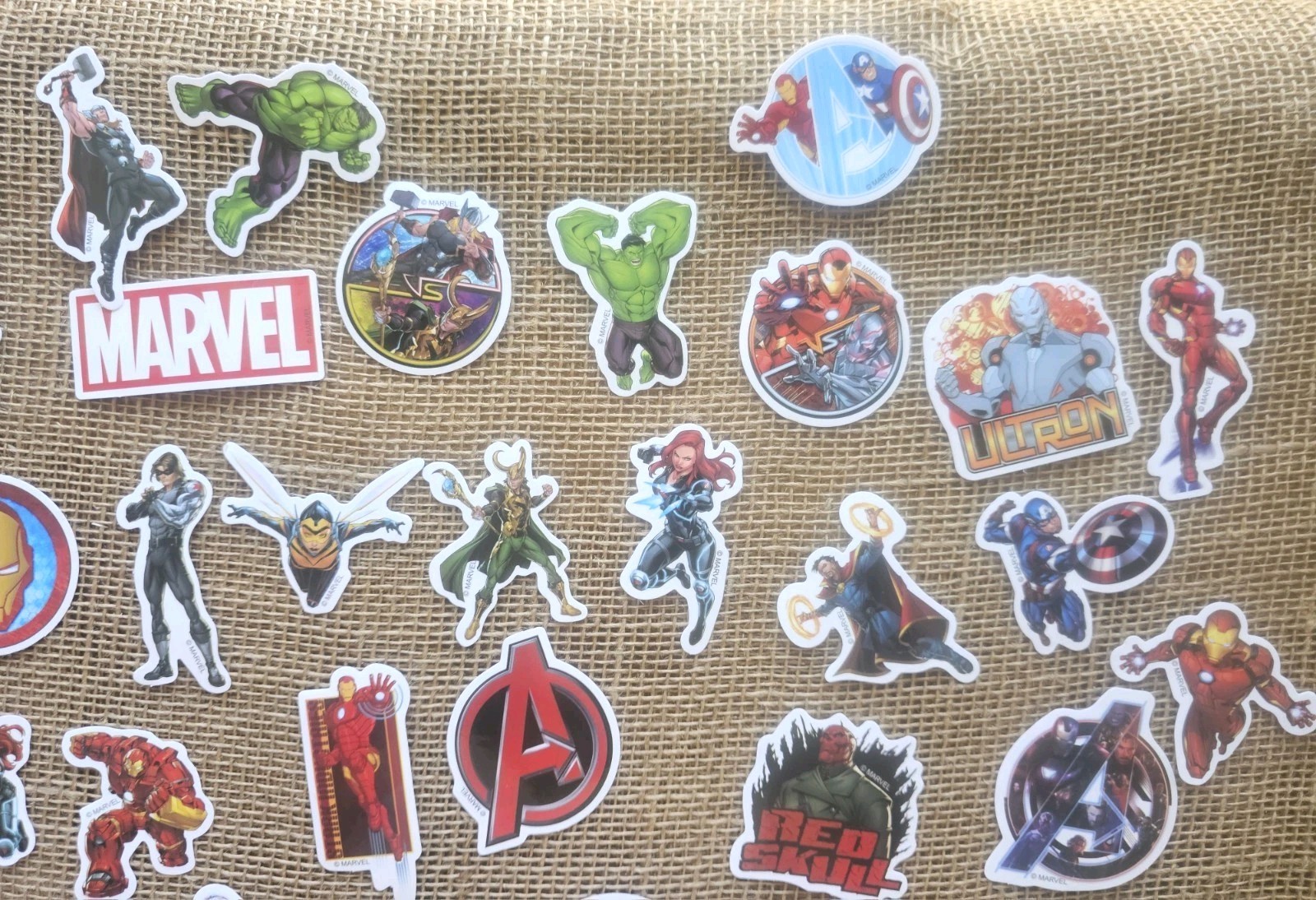 50 Marvel Water Resistant Vinyl Stickers 2" To 3" Super Heroes