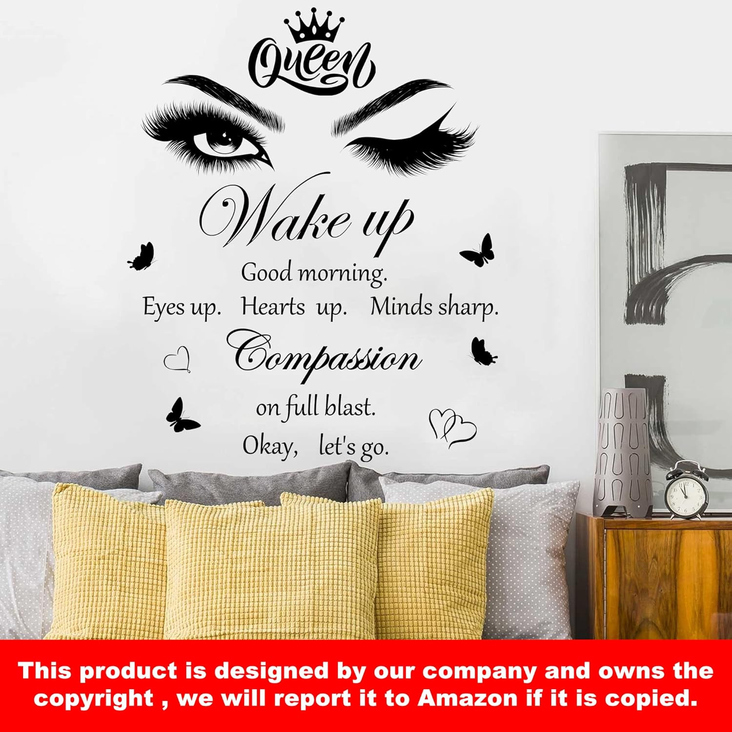 Inspirational Quotes Wall Decals Vinly Beauty Eyes Eyelash Wall Sticker Motivati