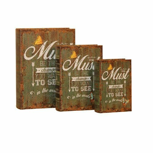 Pacific Giftware You Must Be The Change You Want to See Decorative Book Boxes