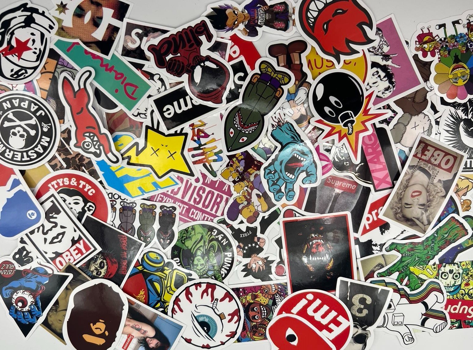 100 Piece Skateboard Stickers Decals Set for Kids Adults, Waterproof Stickers