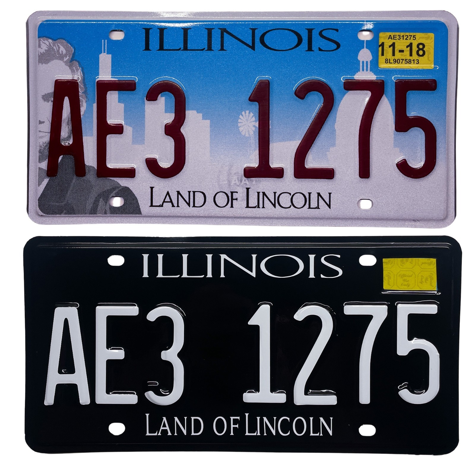 Illinois IL Plate Wrap DIY Kit Land Of Lincoln White, Yellow Red Reflective