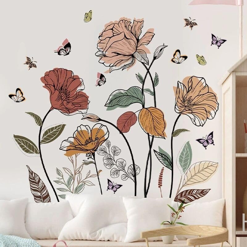 Brighten Any Room with Self-Adhesive Floral Wall Stickers – Kid-Friendly Design