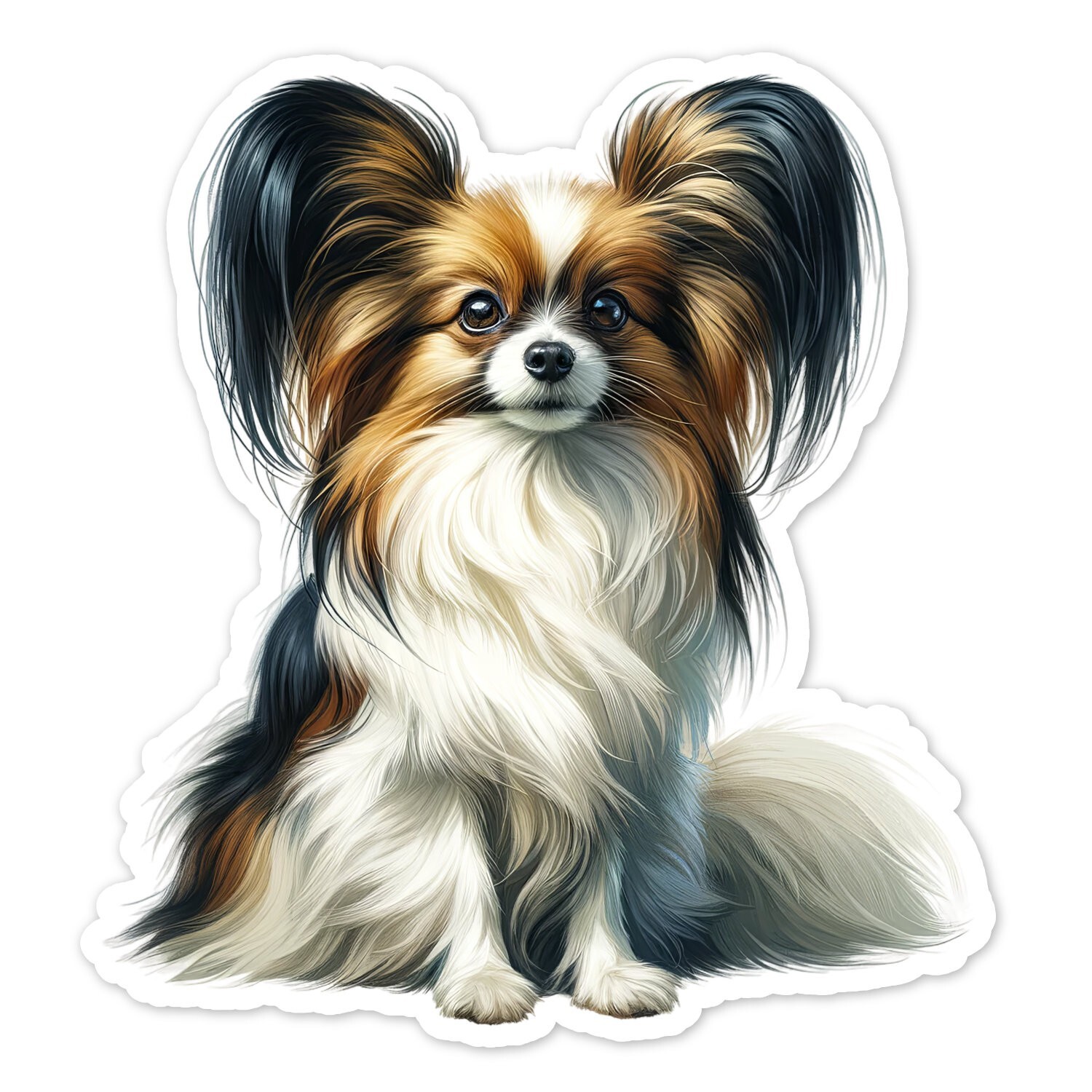 Papillion Dog Vinyl Sticker, Water Resistant, Water Bottle, Scrapbook, Laptop