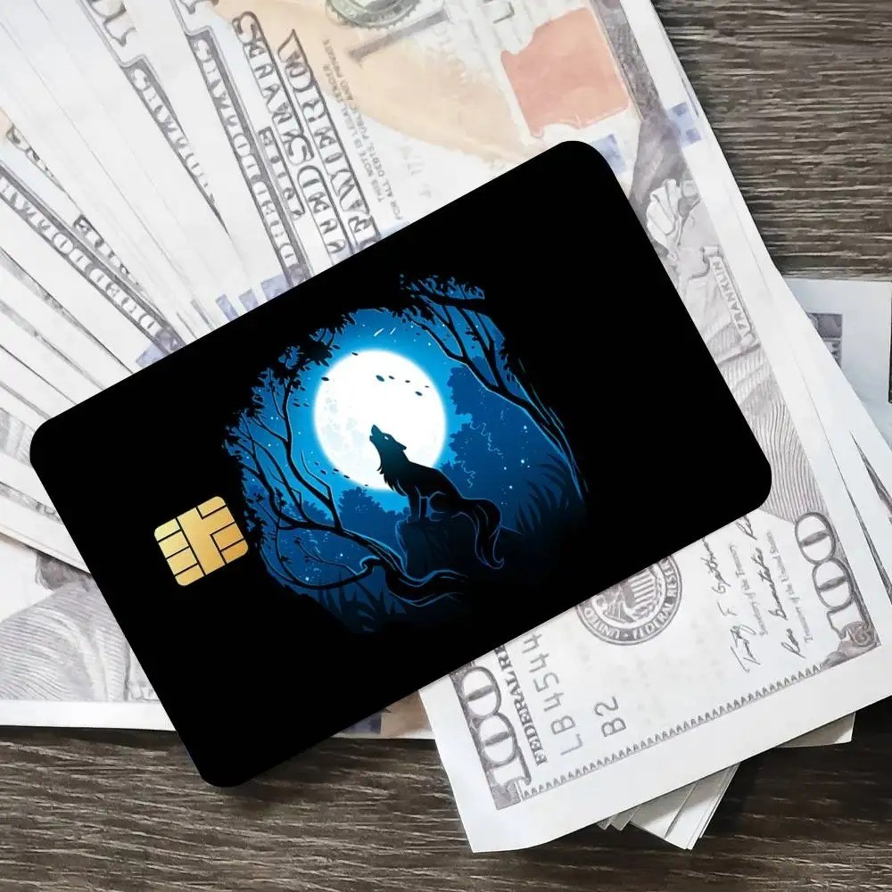 Credit card Skin Wolf | Wild Animal Debit card skins | Custom bank card Sticker