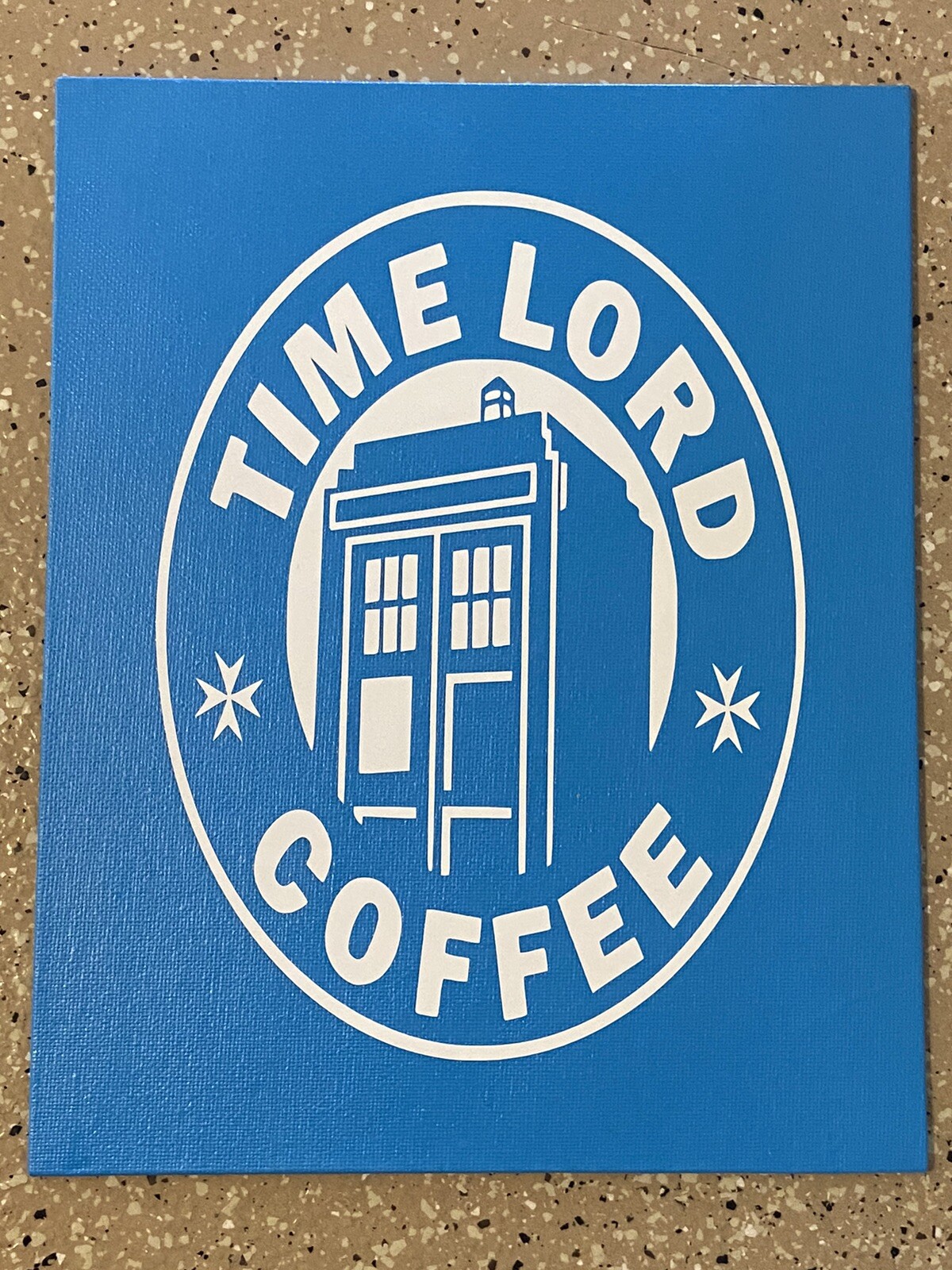Handcrafted Doctor Who Time Lord Coffee Vinyl On Canvas 8×10 Signed Artwork