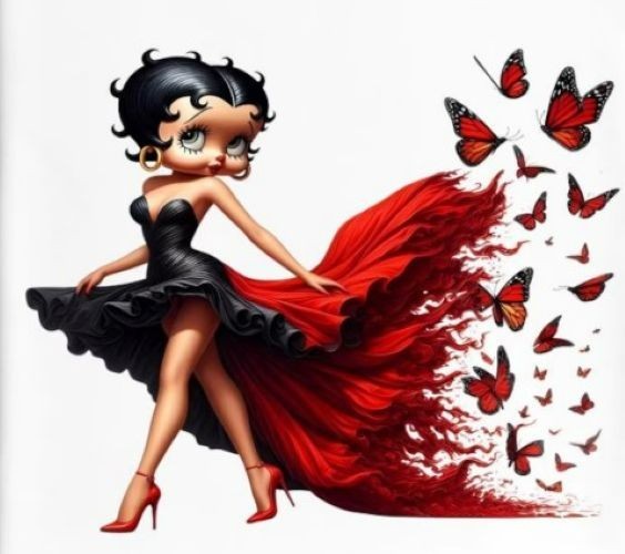 Betty Boop and Butterflies Sticker Decal Laptop Mirror Cup Tumblr Locker Bin