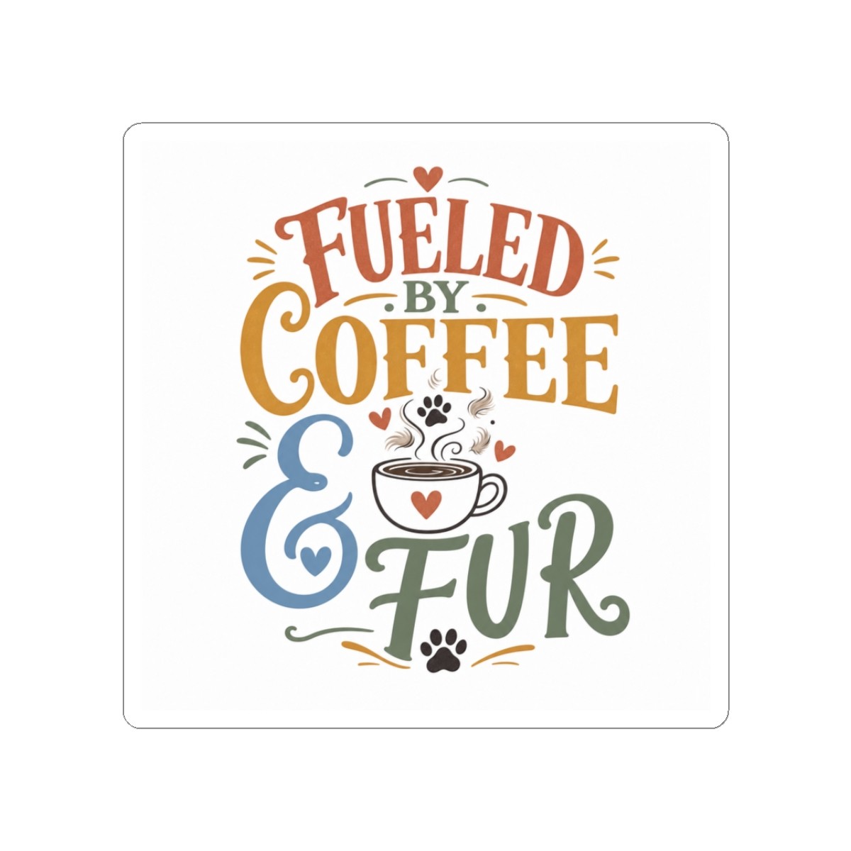 Vet Tech Sticker, Fueled by Coffee & Fur, Funny Veterinary Tech Gift, Water