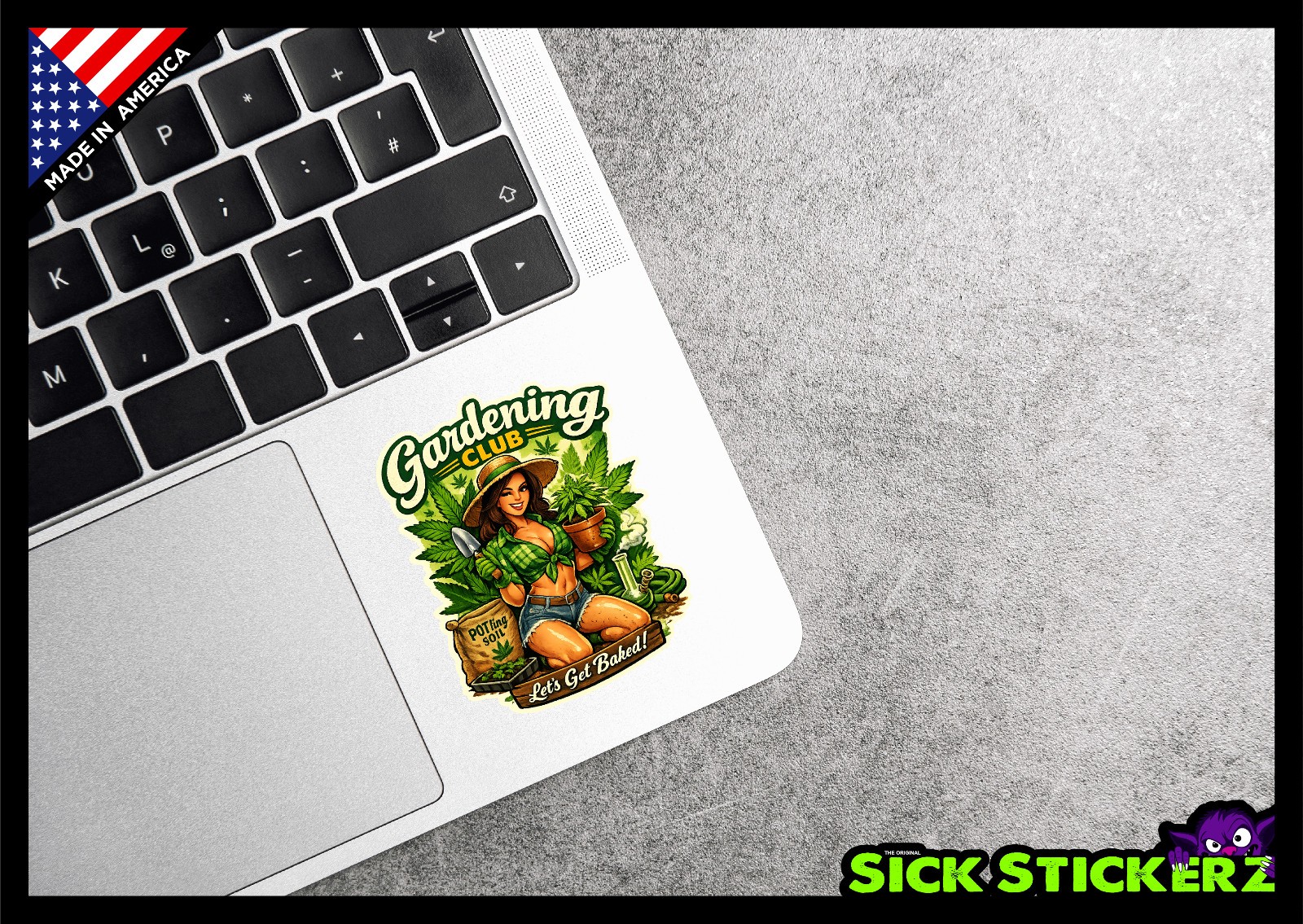 Garden Club Pot Marijuana Stoned Sticker Decal Car Truck Window Weed Smoke 420