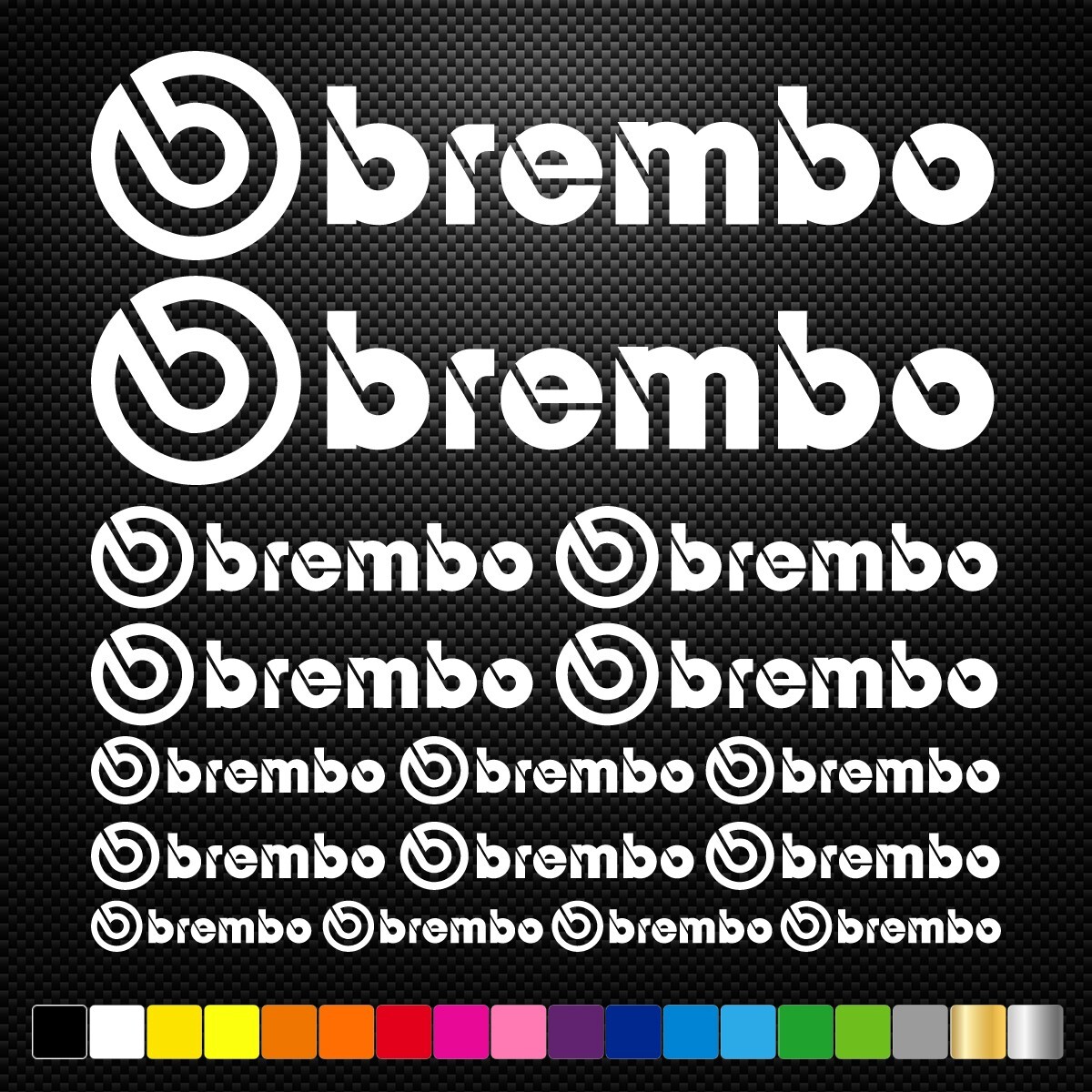 BREMBO – 16 Decals Stickers Sponsors Car Bike Motorcycle Motocross MX ATV