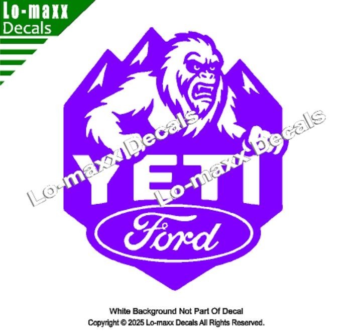 Ford Yeti Die Cut Vinyl Decal Sticker Avery Dennison Car Truck Toolbox
