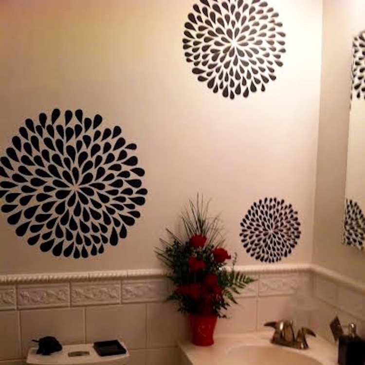 Poppy Wall Decal Floral Bedroom Wallpaper Fancy Flowers Art Removable Vinyl, b74
