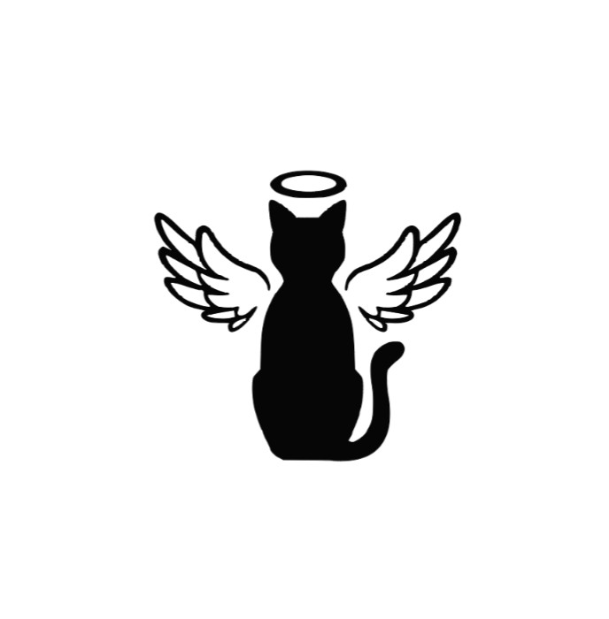 Angel Cat Memorial Vinyl Decal Sticker -Multiple Colors & Sizes- FREE SHIPPING