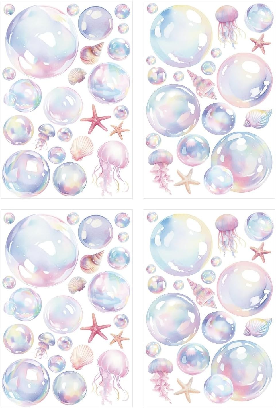 Colorful PVC Bubble Wall Decals – 4 Sheet Variety Pack for Dreamy Atmospheres