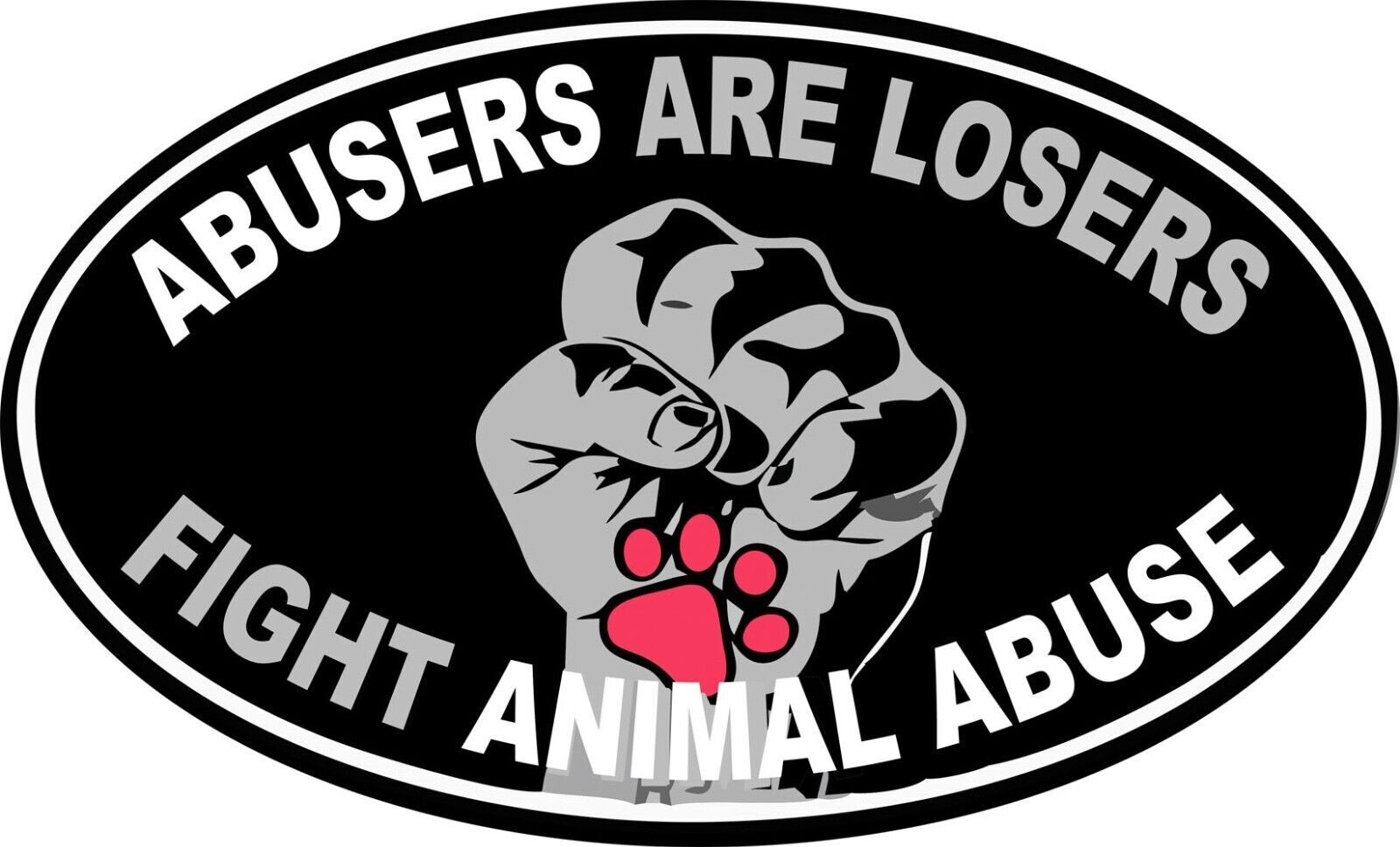 Fight Animal Abuse Oval Sticker rescue shelter