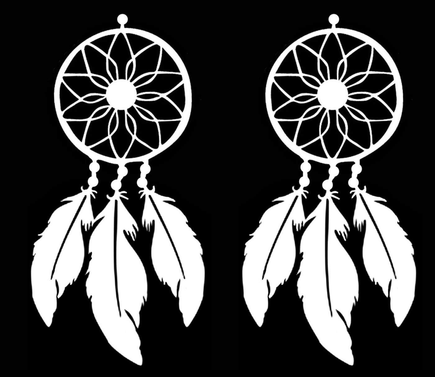 Dream Catcher White Vinyl Decals Car Window Laptop Tablet Notebook Tumbler